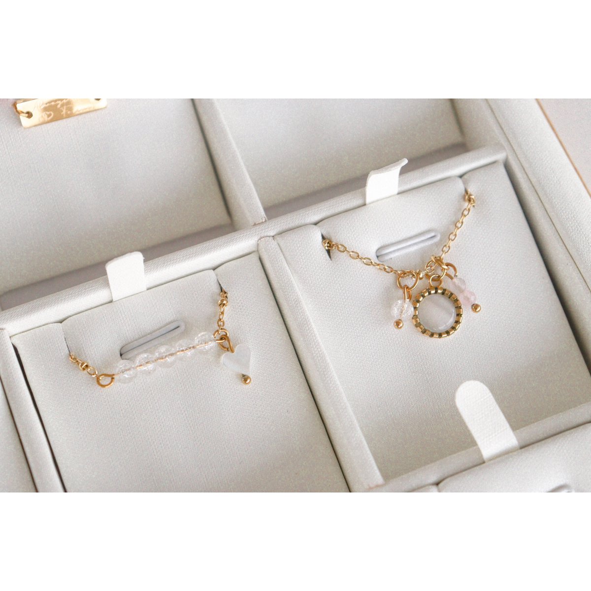 Cracked Bergkristal & Hartje Armband - Goud
