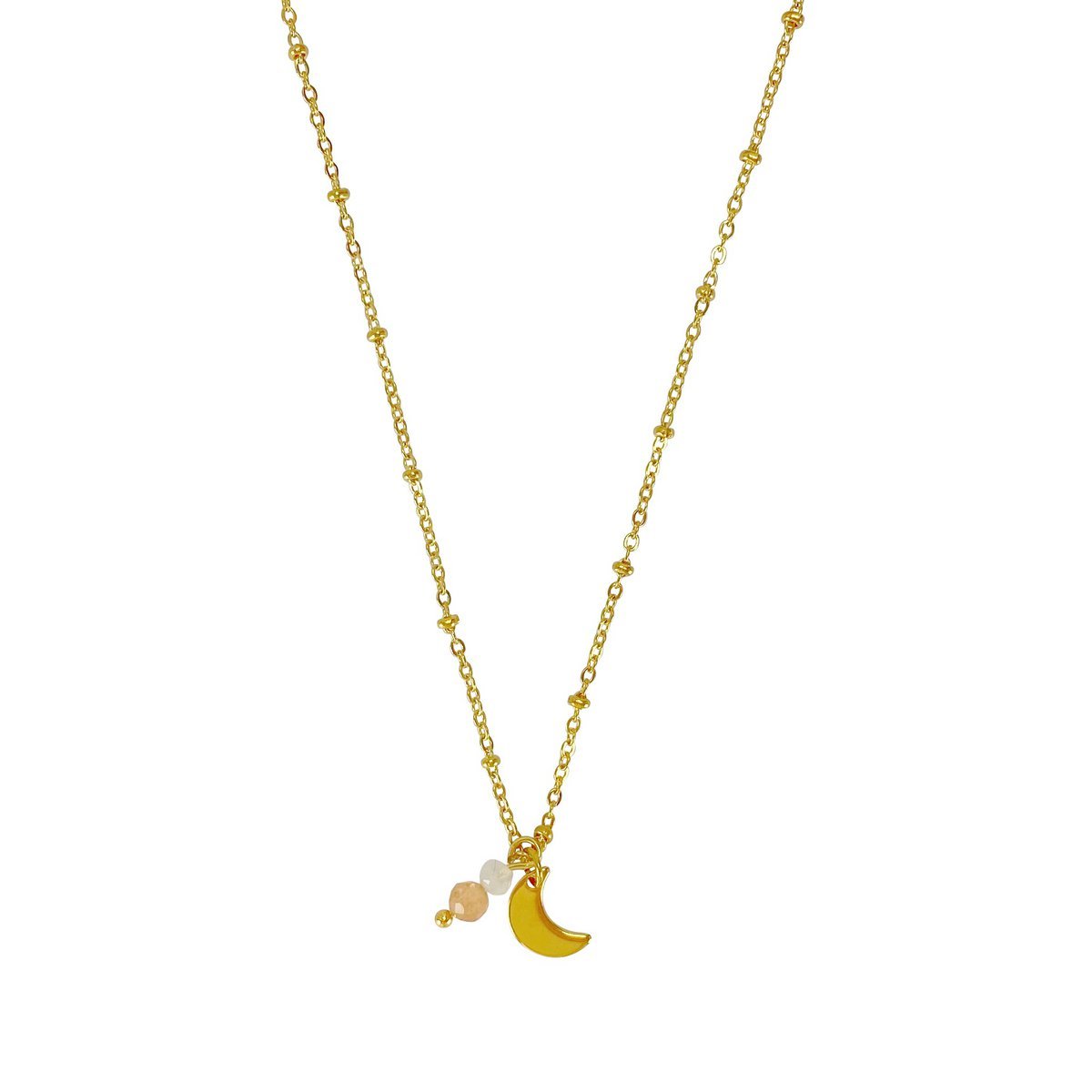 Ketting Maansteen & Zonnesteen - Goud