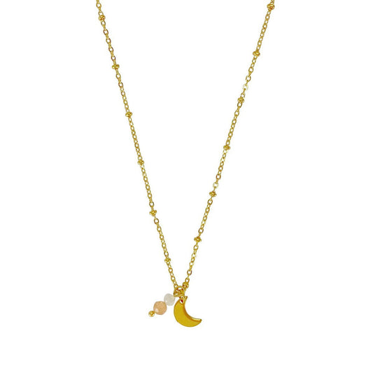 Ketting Maansteen & Zonnesteen - Goud