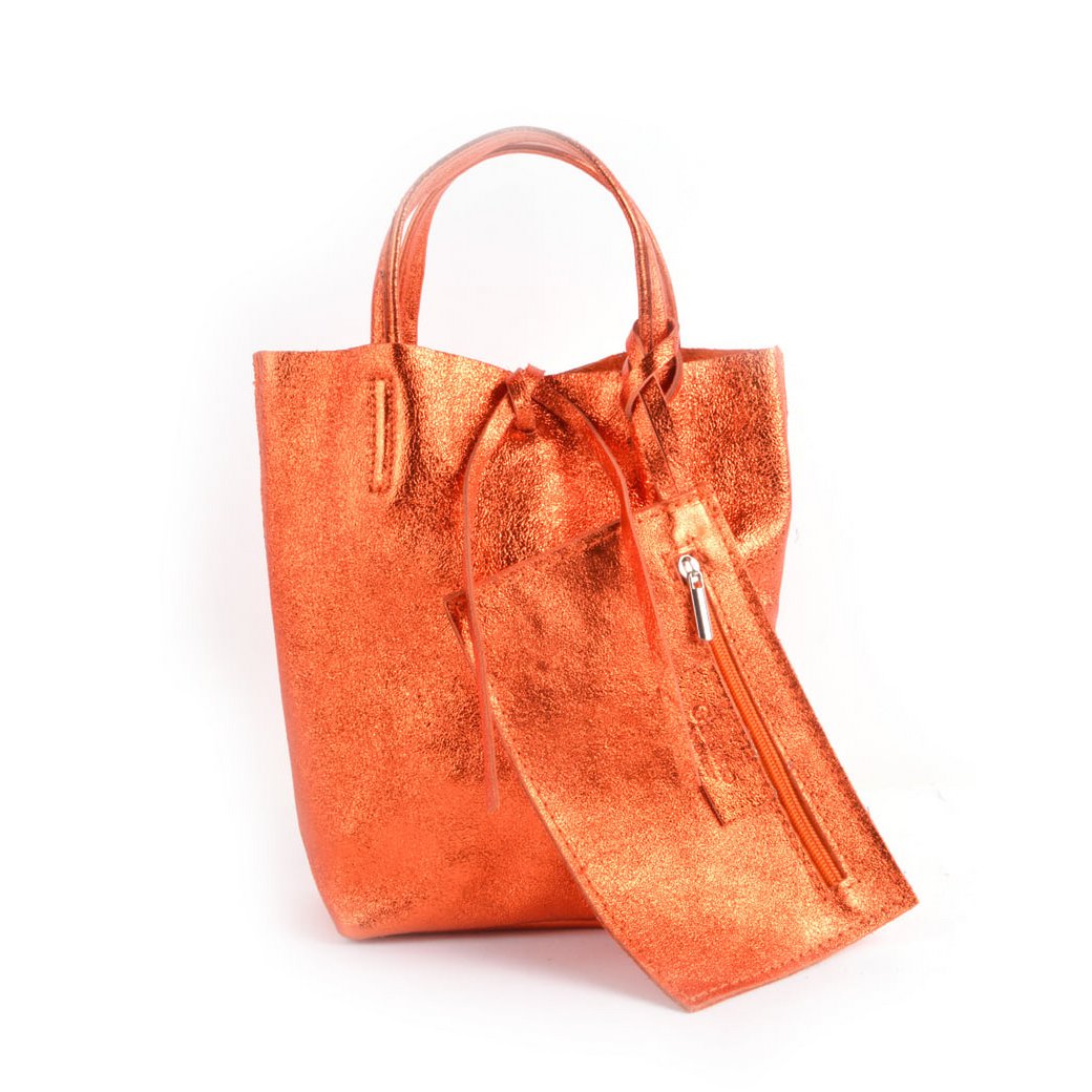 Lederen Mini shopper Metallic | 5526331