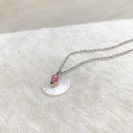 Ketting Toermalijn & Schelp - Zilver