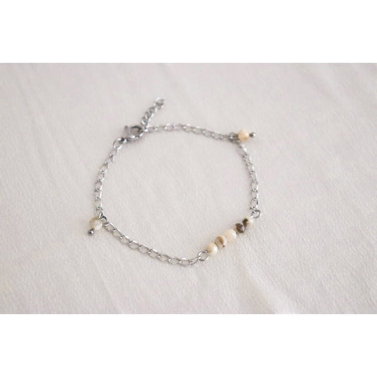 Zebra Veldspaat Armband - Zilver