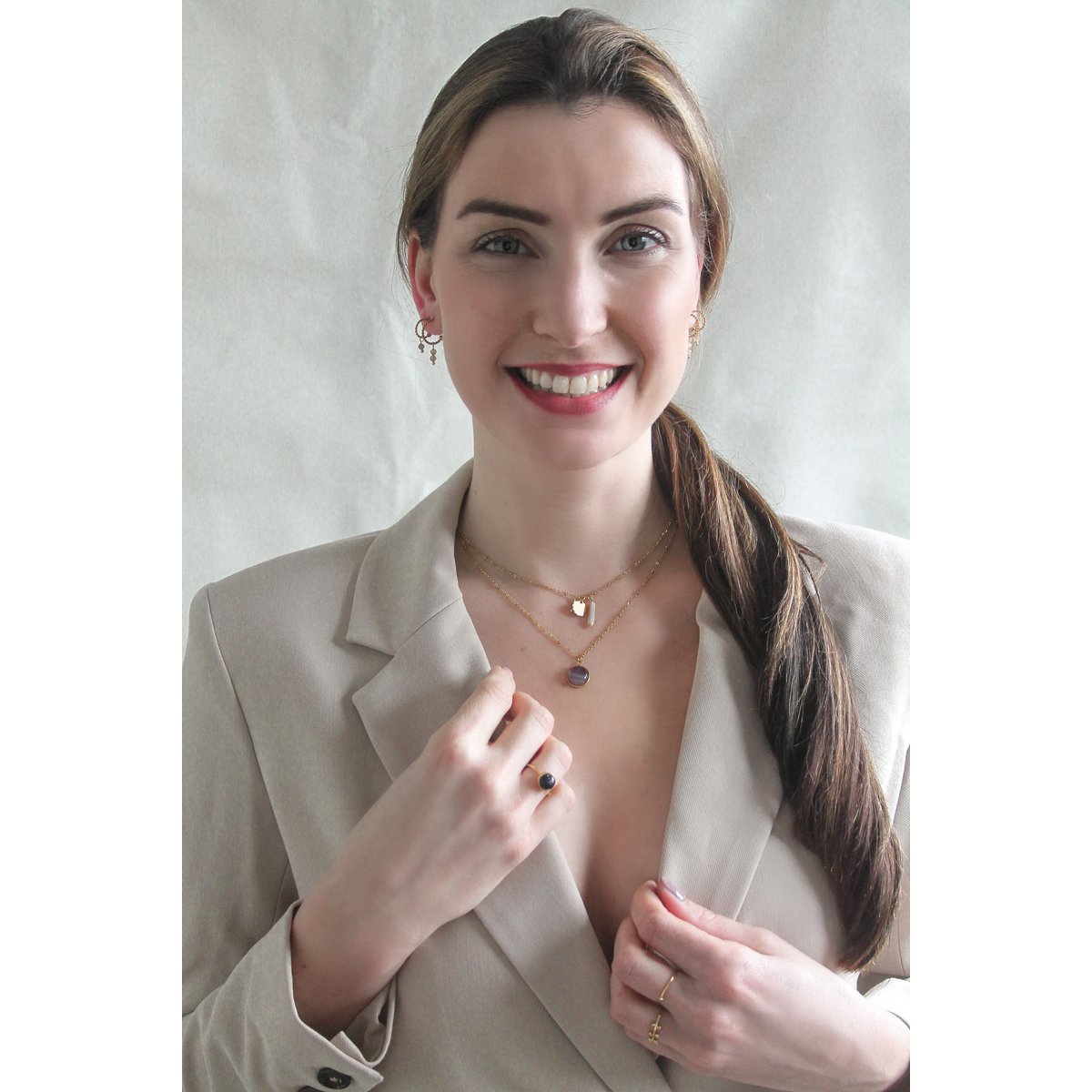 Ketting Schelp & Zonnesteen - Goud
