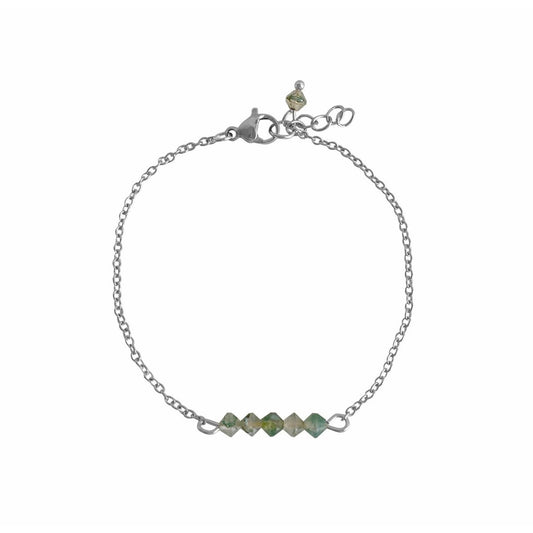 Mos Agaat Armbandje - Zilver