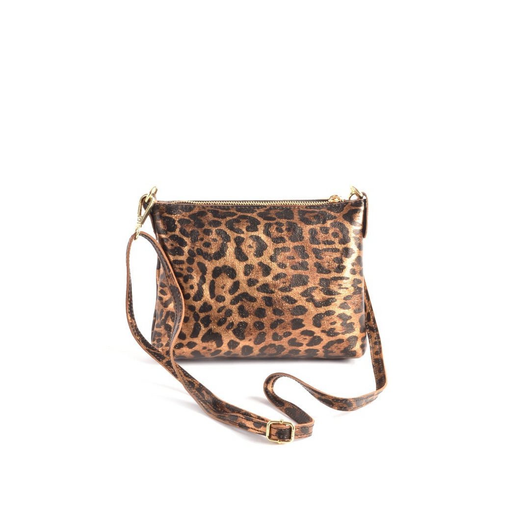 Lederen Panter Metallic Clutch | 5529731