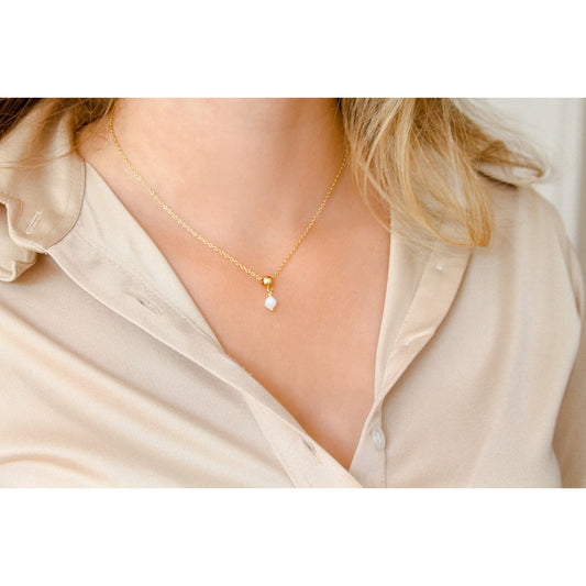 Ketting Witte Onyx - Goud