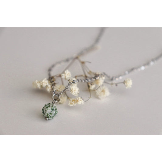 Green Spot Jaspis Ketting - Zilver