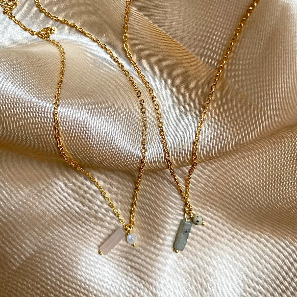 Ketting Labradoriet & Jaspis - Goud