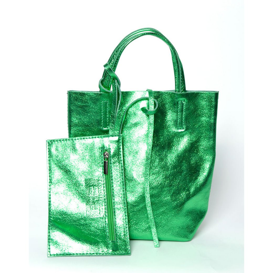 Lederen Mini shopper Metallic | 5526331