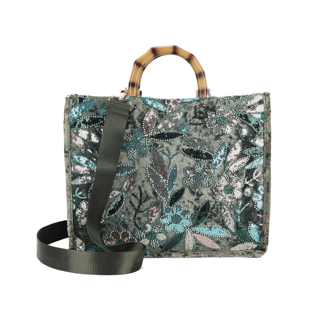 Kunstlederen pailletten handtas | 80138