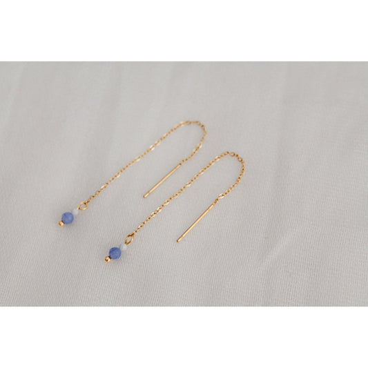 Threader Oorbellen Howliet & Blauwe Aventurijn - Goud