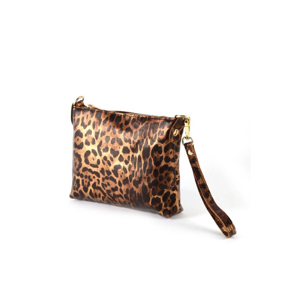 Lederen Panter Metallic Clutch | 5529731