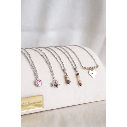 Rhodochrosiet & Labradoriet Ketting - Zilver