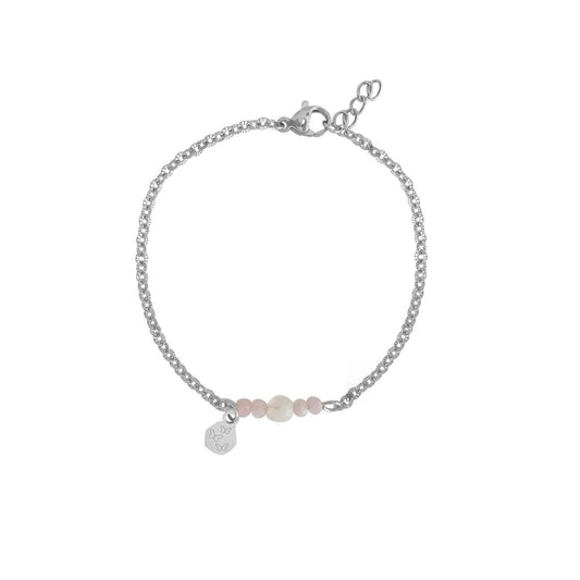 Kunziet, Maansteen & Vlindertjes Armband - Zilver