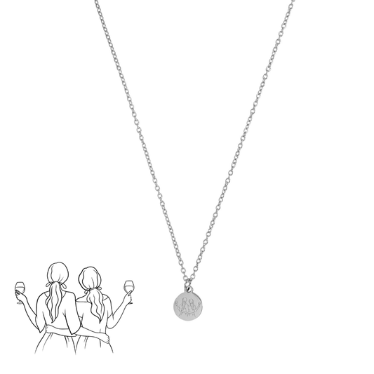 Vriendinnen & Wijnen Ketting – Zilver