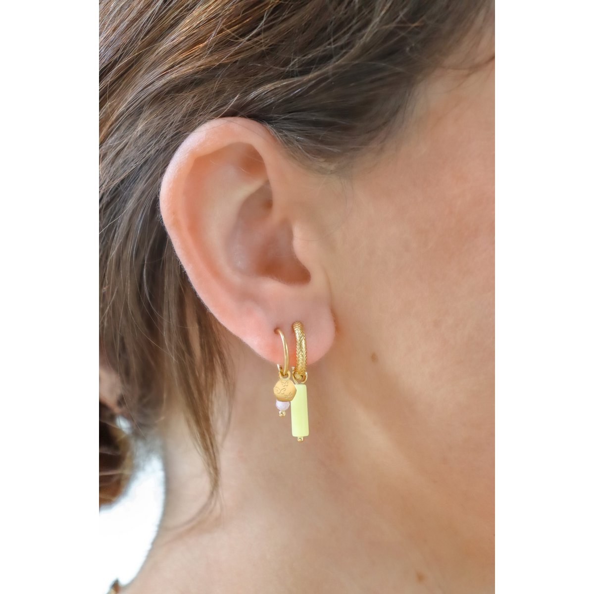Lemon Jade Oorringen - Goud