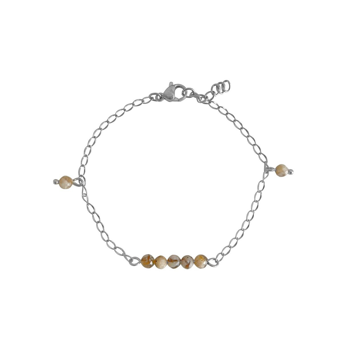 Zebra Veldspaat Armband - Zilver