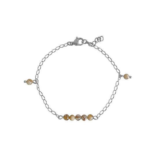 Zebra Veldspaat Armband - Zilver