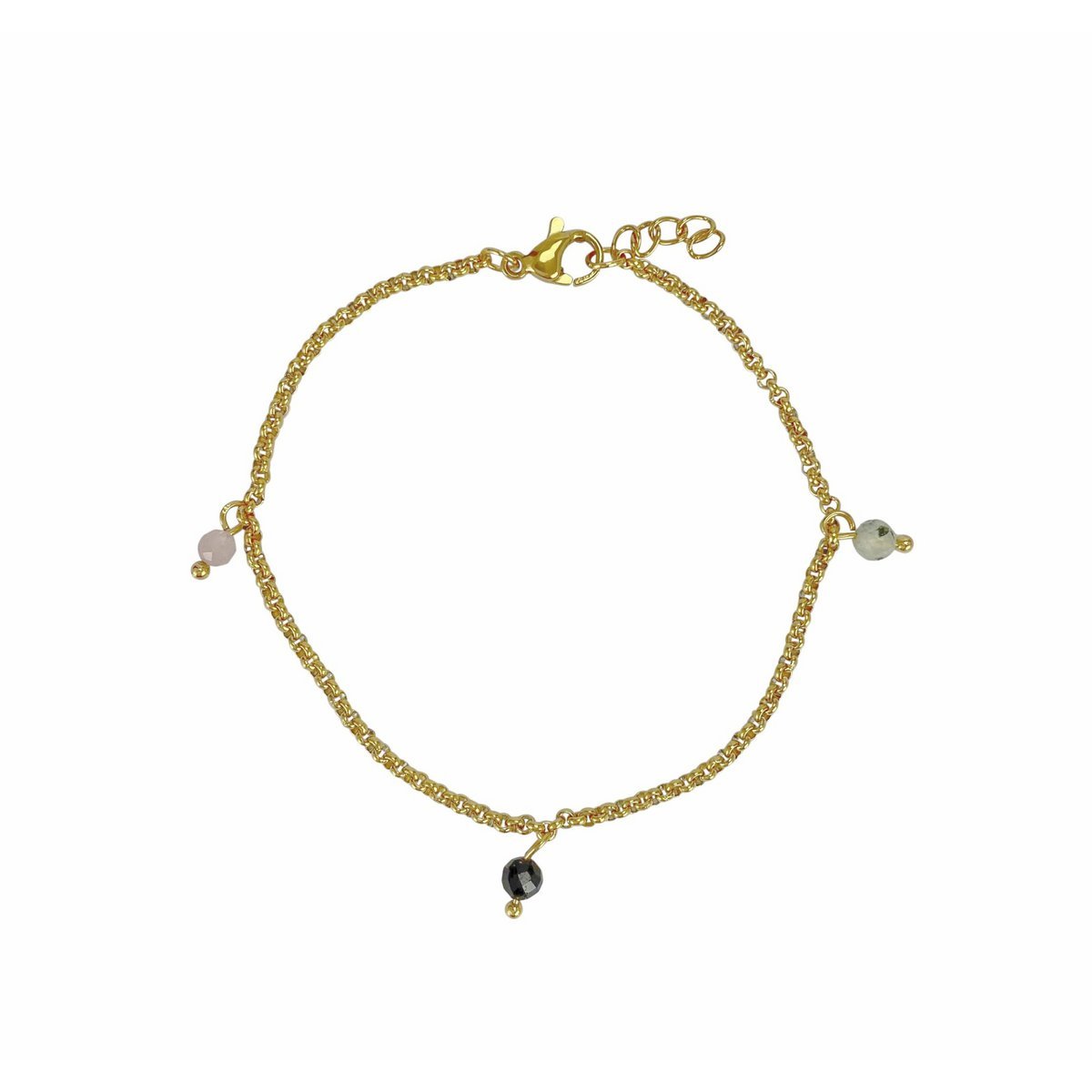 Armband Kunziet, Toermalijn & Prehniet - Goud