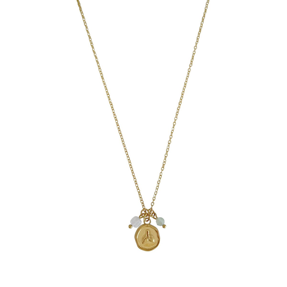 Ketting Jade, Chalcedoon & Mermaid - Goud