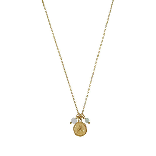 Ketting Jade, Chalcedoon & Mermaid - Goud