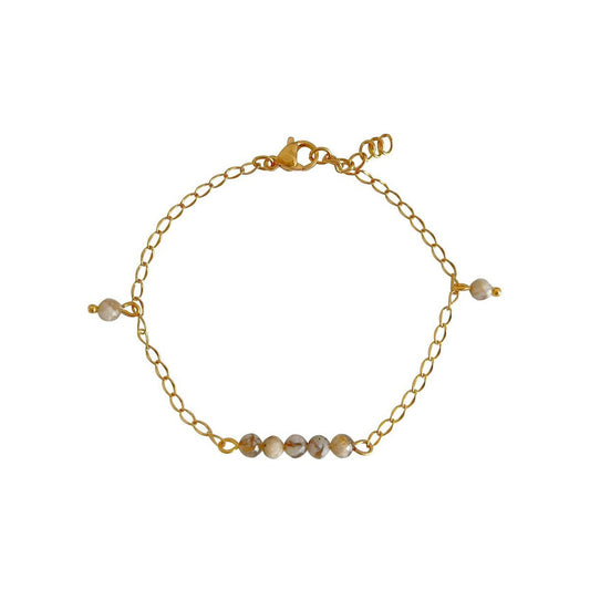 Zebra Veldspaat Armband - Goud