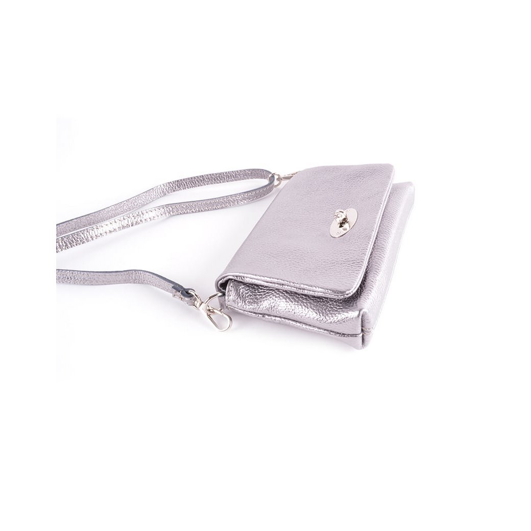 Lederen schoudertas metallic | 5527052