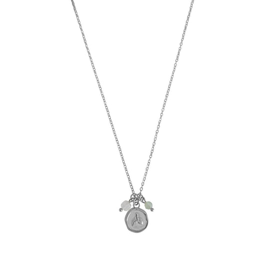 Ketting Jade, Chalcedoon & Mermaid - Zilver