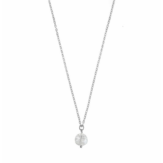 Cracked Bergkristal Ketting - Zilver