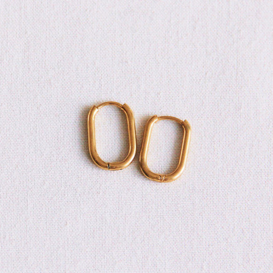 EA554: RVS creool ovaal 16mm "basic" - goud