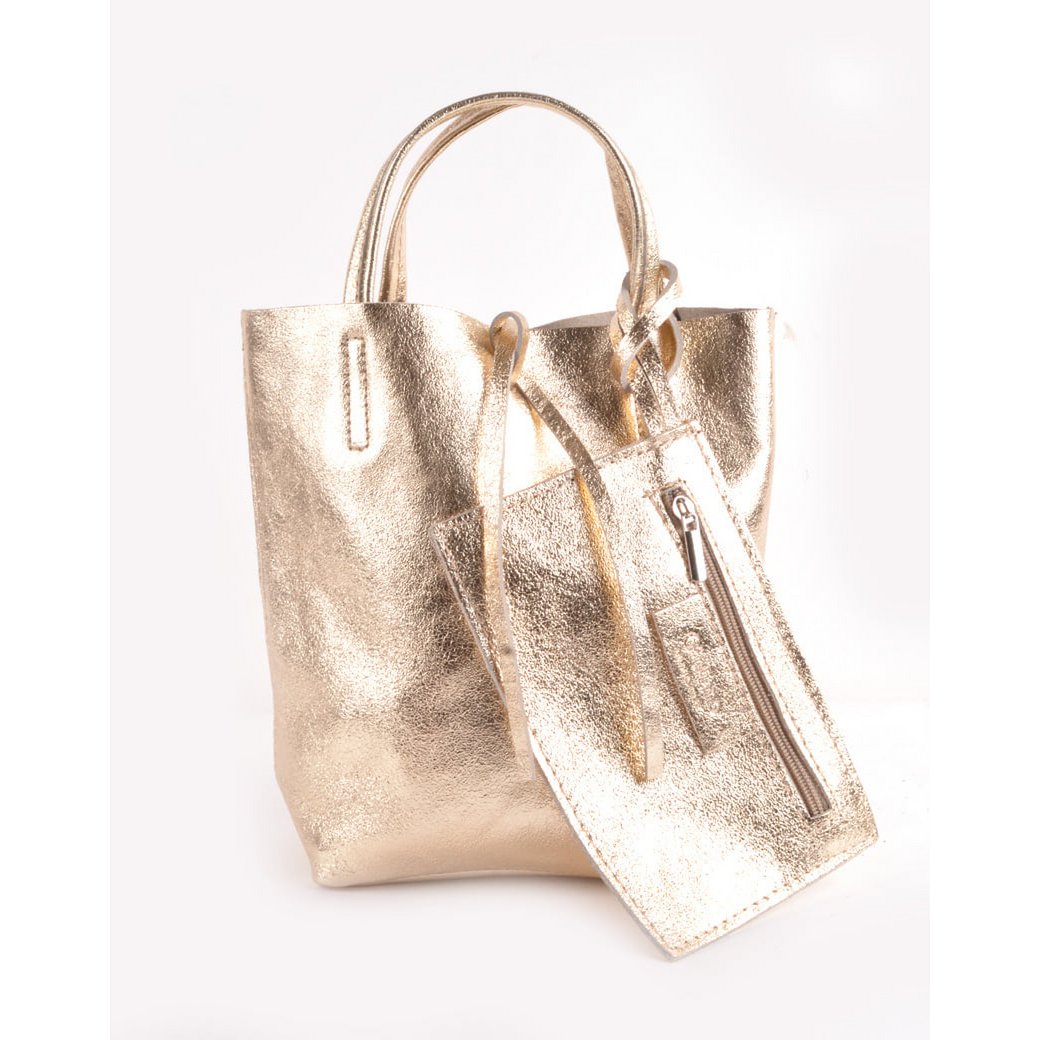 Lederen Mini shopper Metallic | 5526331