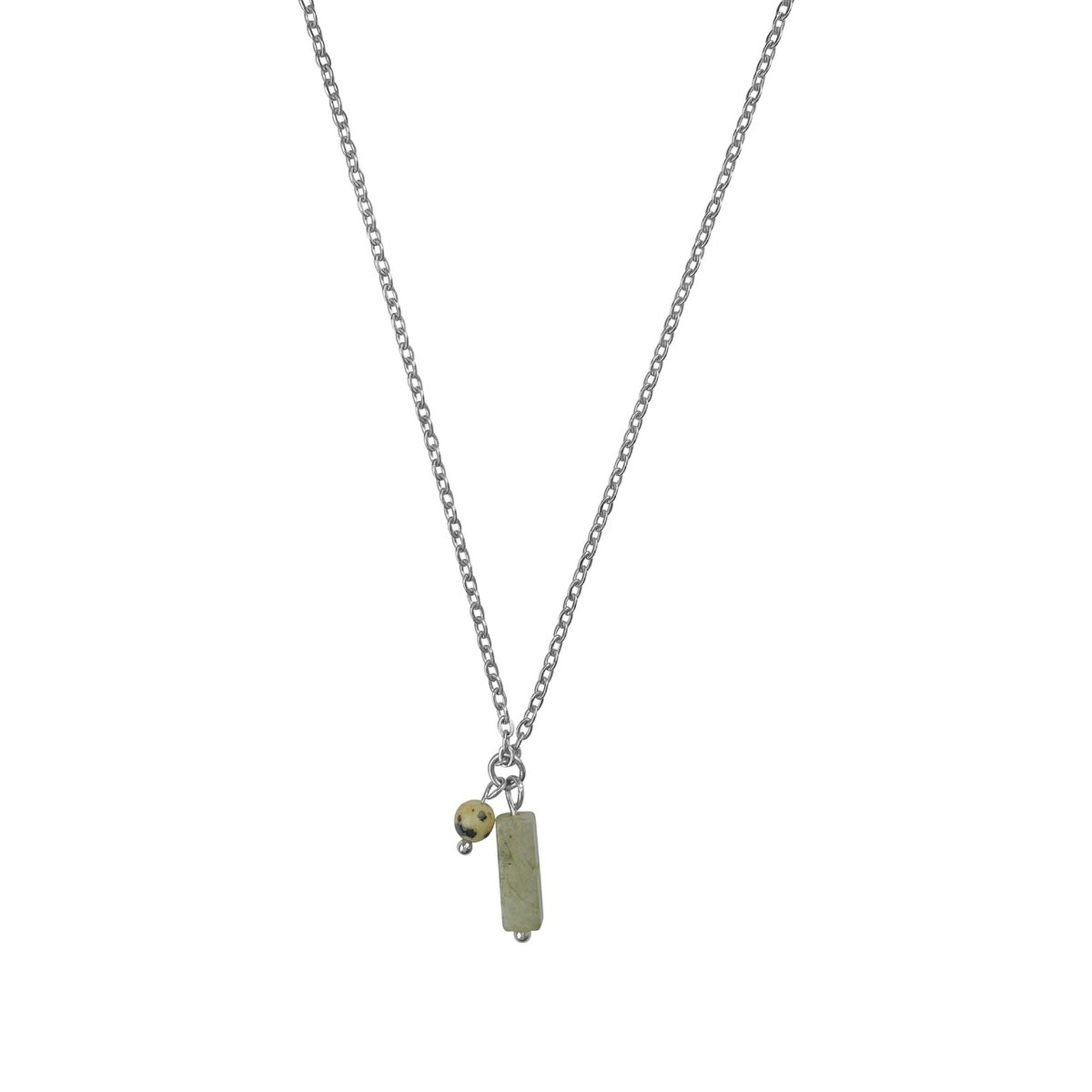 Ketting Labradoriet & Jaspis - Zilver