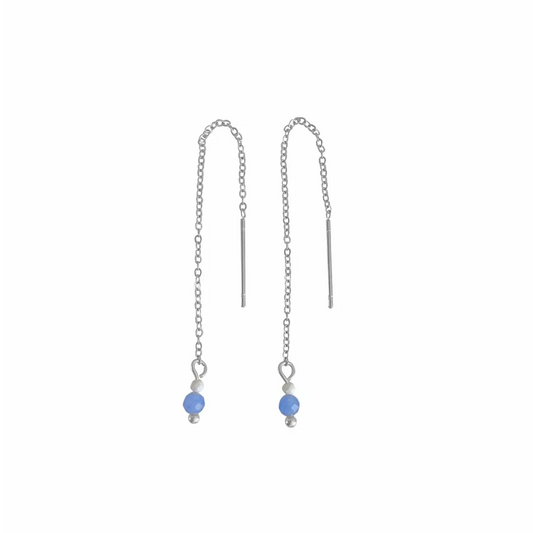 Threader Oorbellen Howliet & Blauwe Aventurijn - Zilver