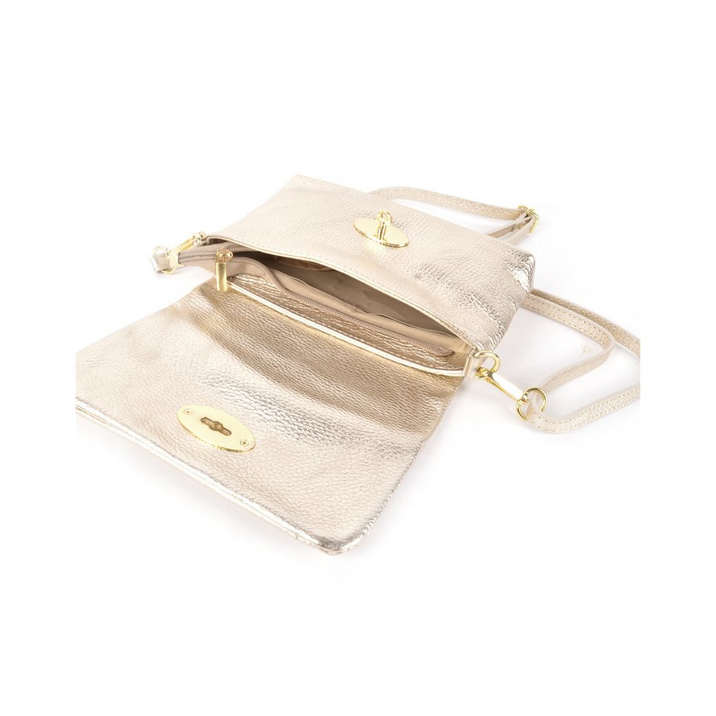 Lederen schoudertas metallic | 5527052