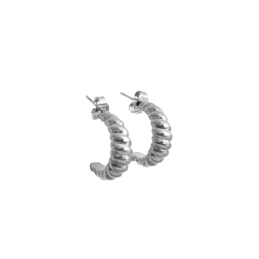 Chunky Croissant Hoops - Zilver