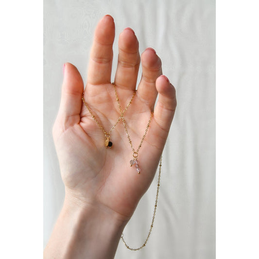 Ketting Ametrien & Labradoriet - Goud
