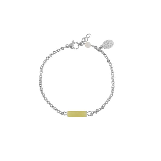 Lemon Jade, Maansteen & Bloem Armband - Zilver