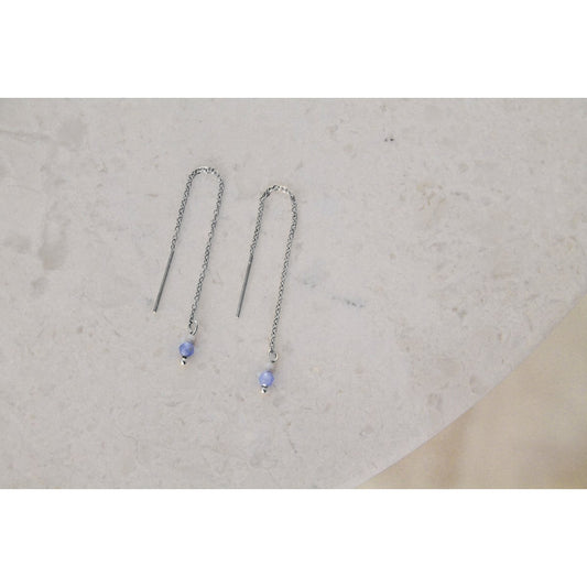 Threader Oorbellen Howliet & Blauwe Aventurijn - Zilver