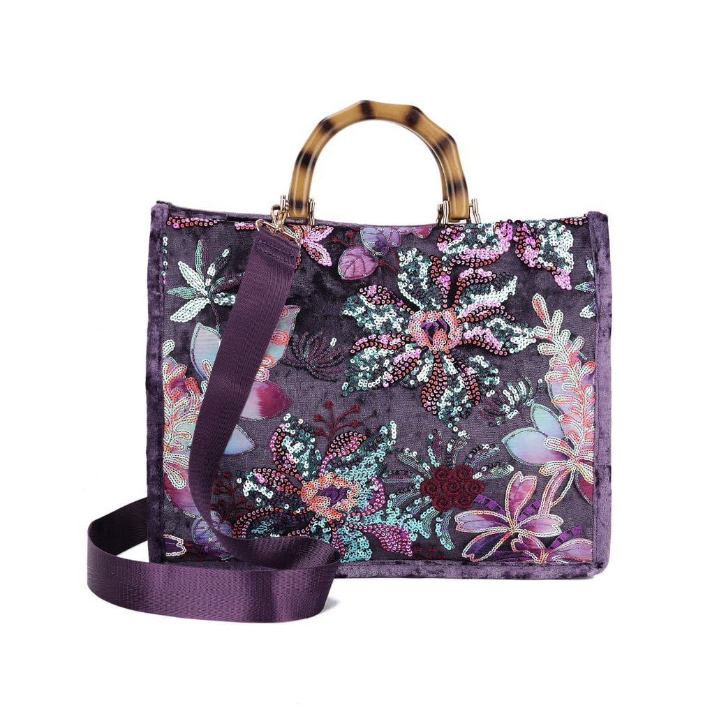 Kunstlederen pailletten handtas | 80138