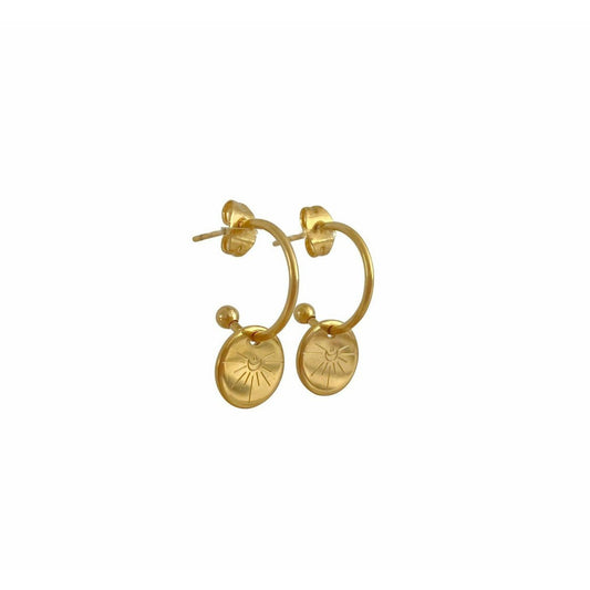 Oorringen Crescent Moon Gravure - Goud