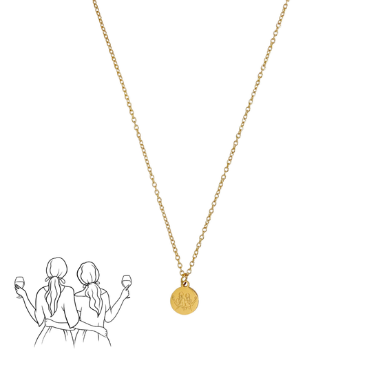 Vriendinnen & Wijnen Ketting – Goud