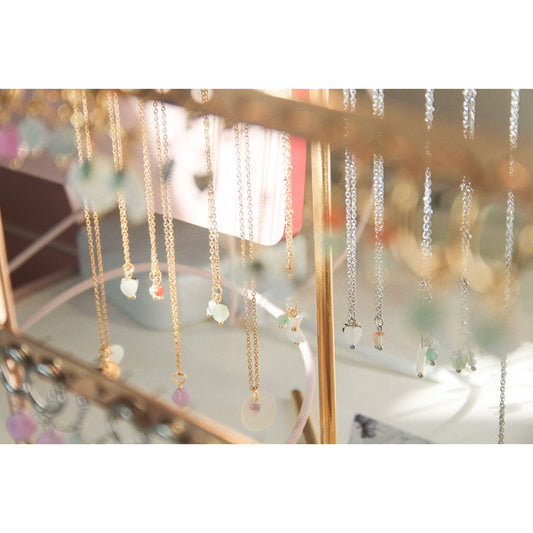 Ketting Schelp Maantje & Aventurijn - Goud
