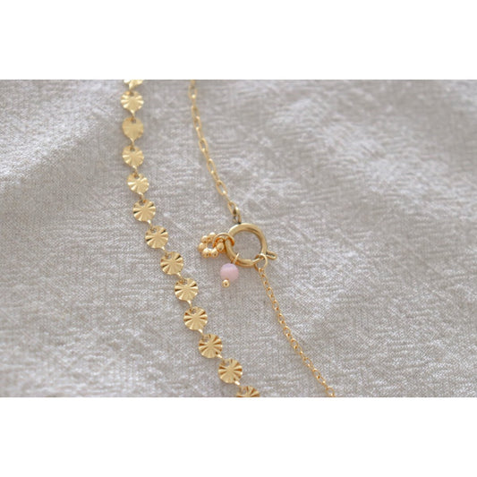 Slot Armband & Roze Opaal - Goud