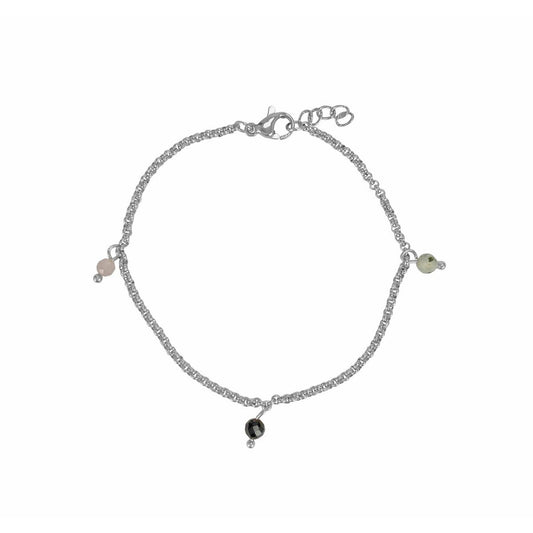 Armband Kunziet, Toermalijn & Prehniet - Zilver