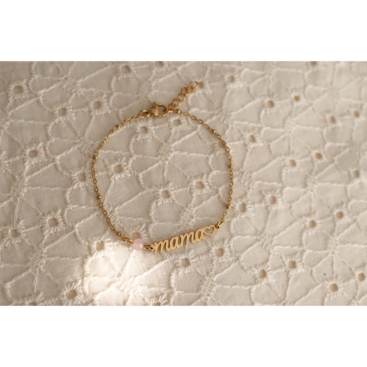 Mama & Rozenkwarts Armband - Goud