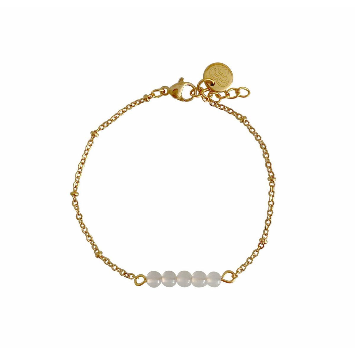 Melk Agaat Armbandje - Goud