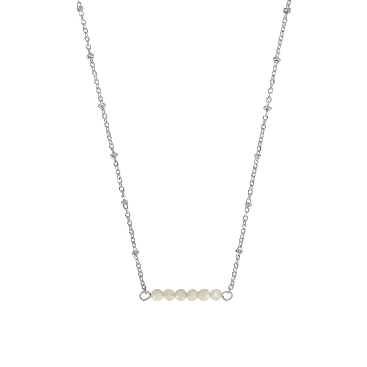 Ketting Maansteentjes Facet - Zilver