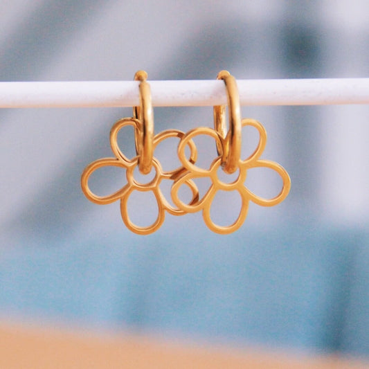 Brede creool met bloemenhanger