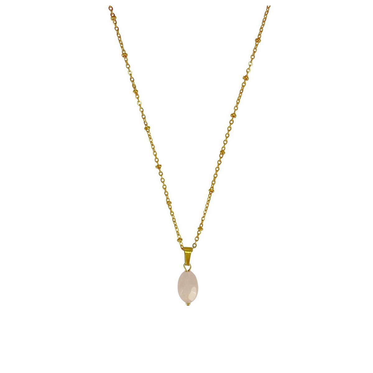 Ketting Rozenkwarts Facet - Goud