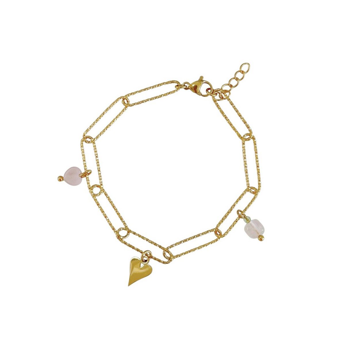 Hartjes Schakel Armband - Goud